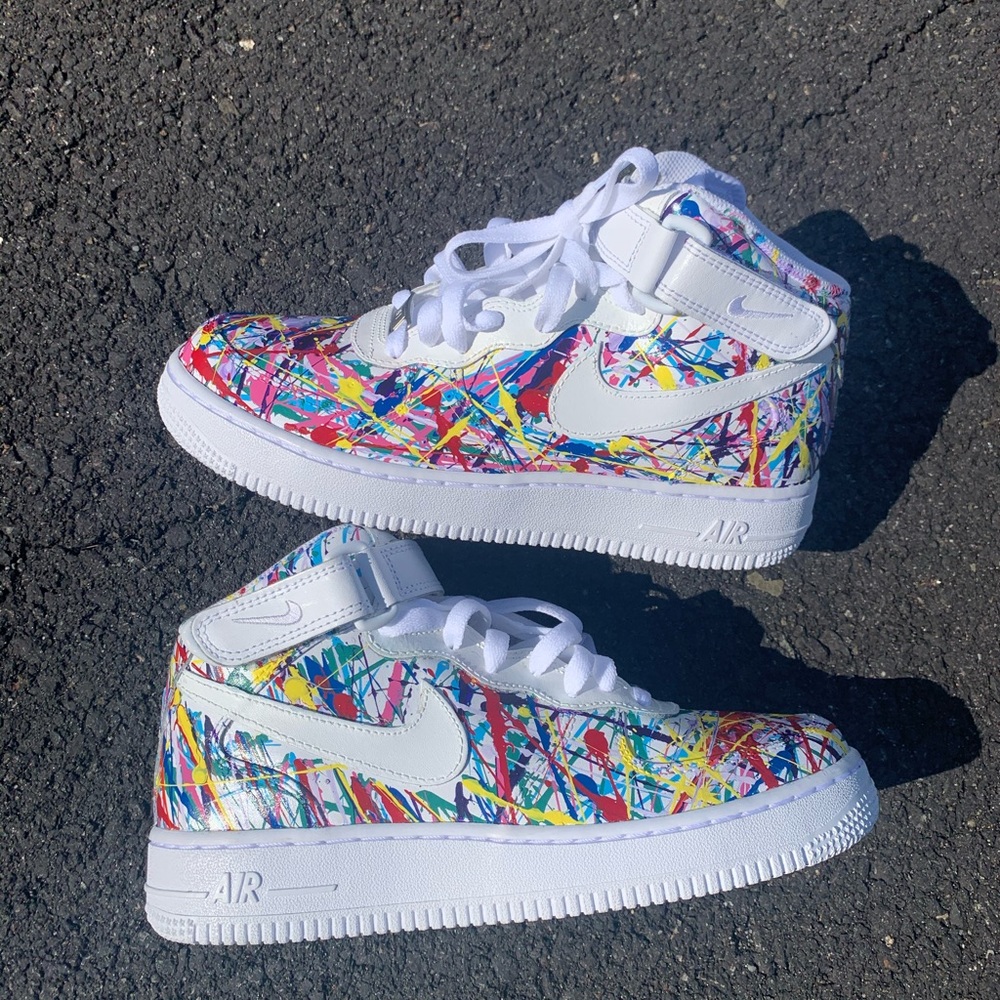 Custom Splatter Air Force 1 Mid Top AF1s